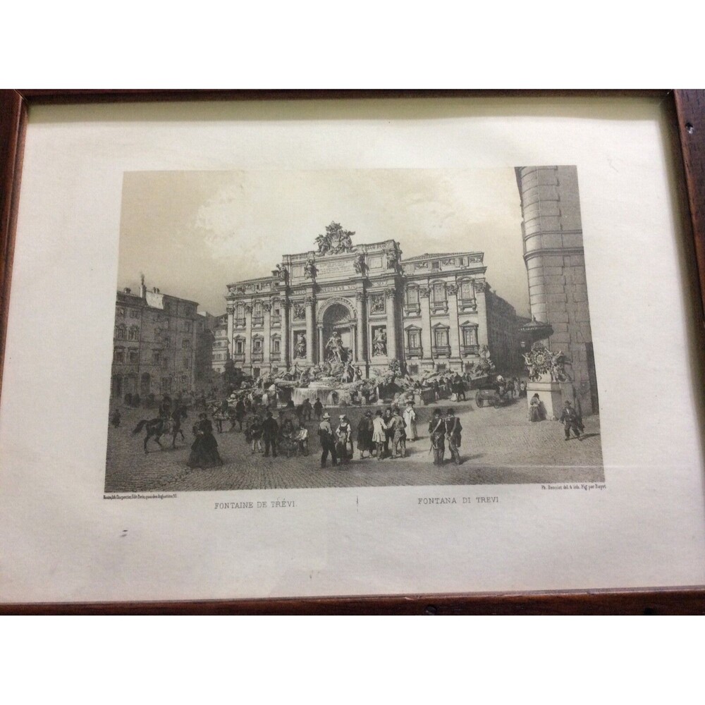 2 Antique Vintage felix benoist deleug ciceri lith. framed